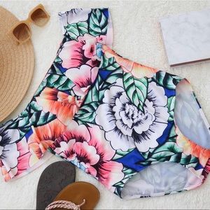 One piece off the shoulder island swimsuit